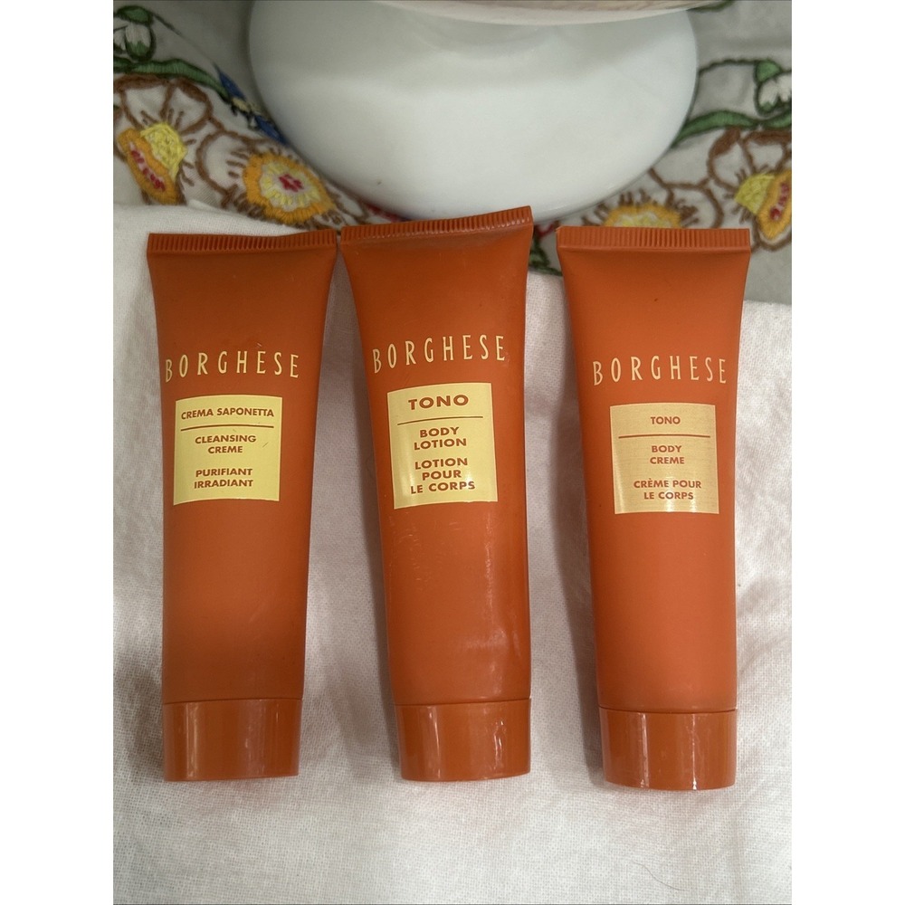 BORGHESE SAPONETTA CLEANSING CREME 1 OZ TUBE + free Tono Body Lotion &Body Cream